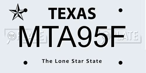 MTA95F Texas License Plate