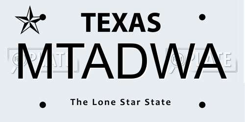 MTADWA Texas License Plate