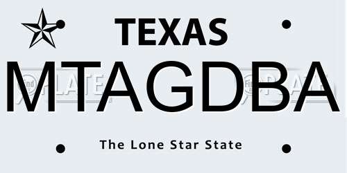 MTAGDBA Texas License Plate