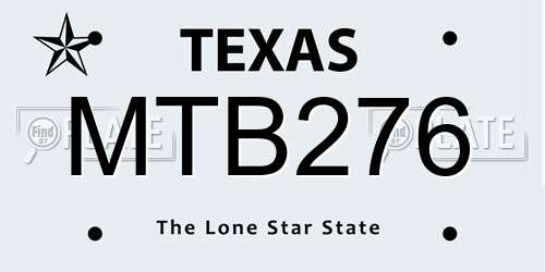 MTB276 Texas License Plate