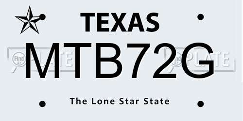 MTB72G Texas License Plate