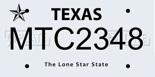 MTC2348 Texas License Plate