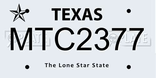 MTC2377 Texas License Plate