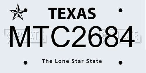 MTC2684 Texas License Plate