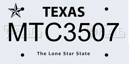 MTC3507 Texas License Plate