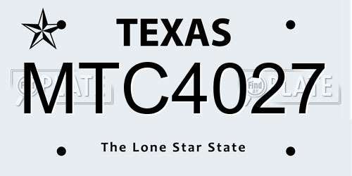MTC4027 Texas License Plate