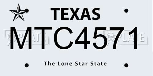 MTC4571 Texas License Plate