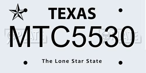 MTC5530 Texas License Plate