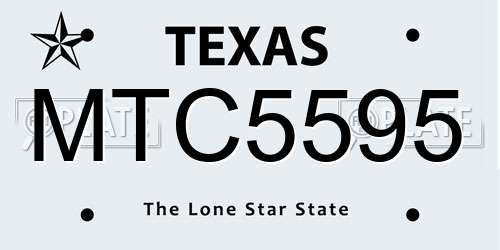 MTC5595 Texas License Plate