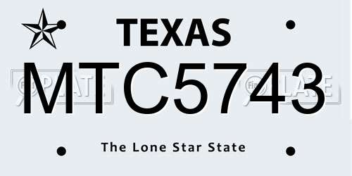MTC5743 Texas License Plate