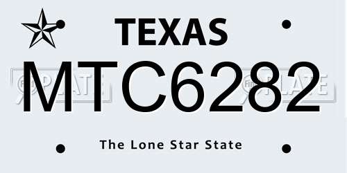 MTC6282 Texas License Plate