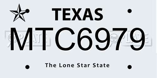 MTC6979 Texas License Plate