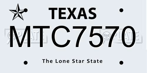 MTC7570 Texas License Plate