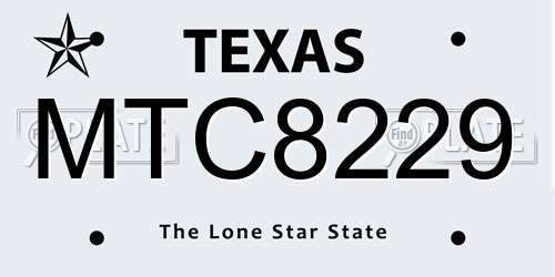 MTC8229 Texas License Plate
