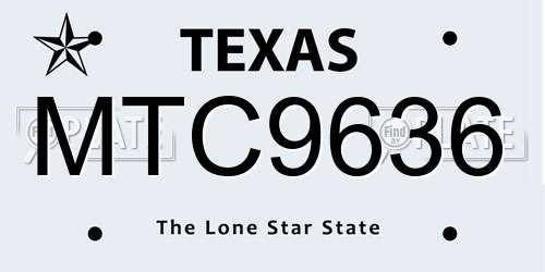 MTC9636 Texas License Plate