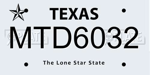 MTD6032 Texas License Plate