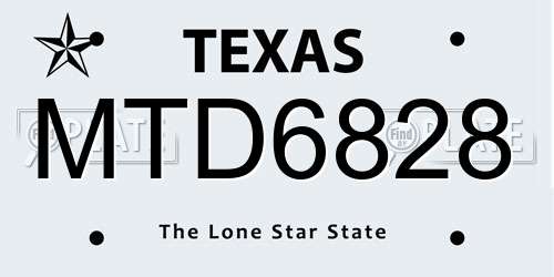 MTD6828 Texas License Plate