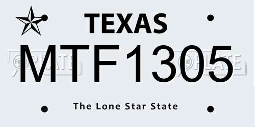 MTF1305 Texas License Plate