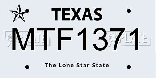 MTF1371 Texas License Plate