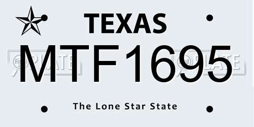 MTF1695 Texas License Plate