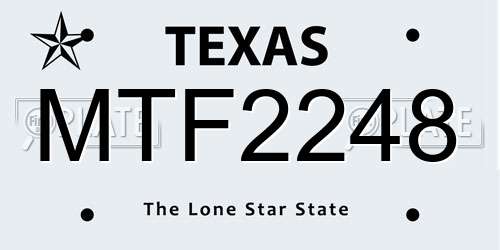 MTF2248 Texas License Plate