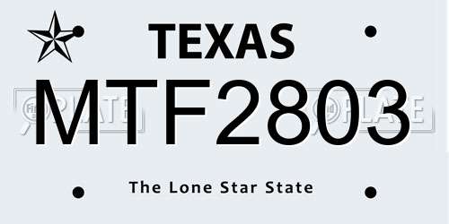 MTF2803 Texas License Plate