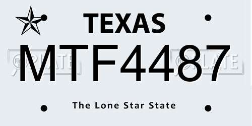 MTF4487 Texas License Plate