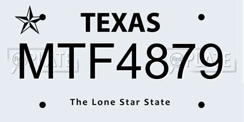 MTF4879 Texas License Plate