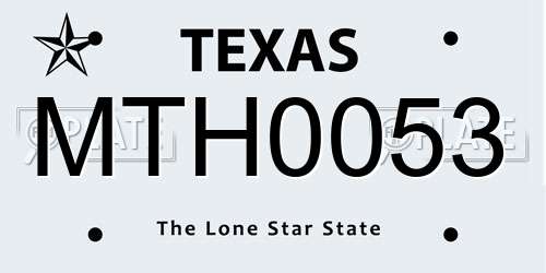MTH0053 Texas License Plate