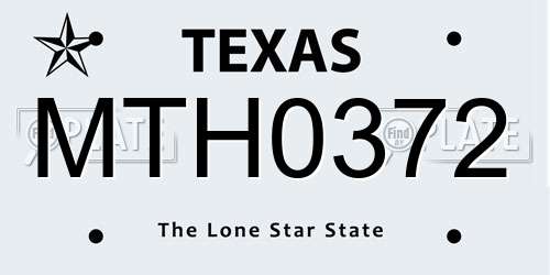 MTH0372 Texas License Plate