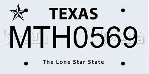 MTH0569 Texas License Plate