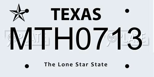 MTH0713 Texas License Plate