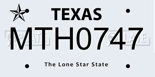 MTH0747 Texas License Plate