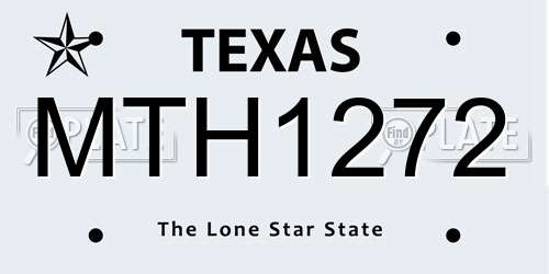 MTH1272 Texas License Plate