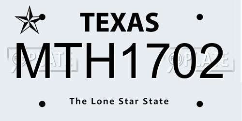 MTH1702 Texas License Plate