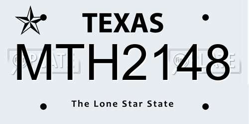 MTH2148 Texas License Plate