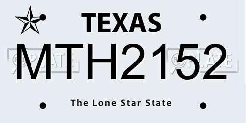 MTH2152 Texas License Plate
