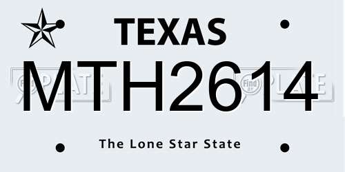 MTH2614 Texas License Plate
