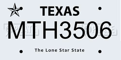 MTH3506 Texas License Plate