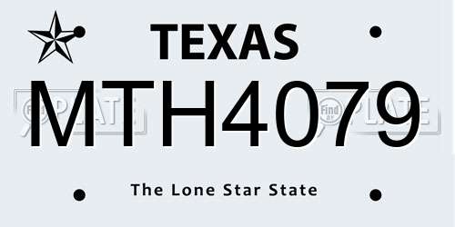 MTH4079 Texas License Plate