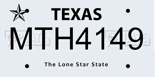MTH4149 Texas License Plate