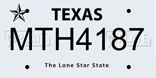 MTH4187 Texas License Plate