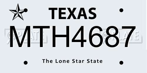 MTH4687 Texas License Plate