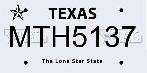 MTH5137 Texas License Plate
