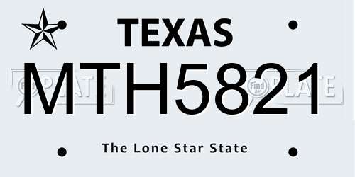MTH5821 Texas License Plate