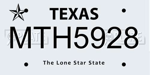 MTH5928 Texas License Plate