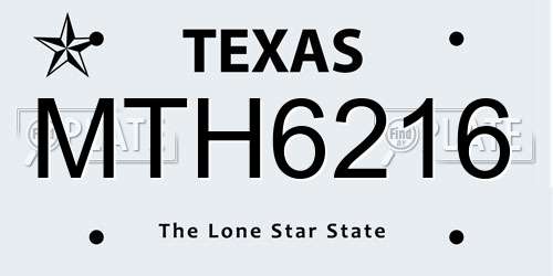 MTH6216 Texas License Plate