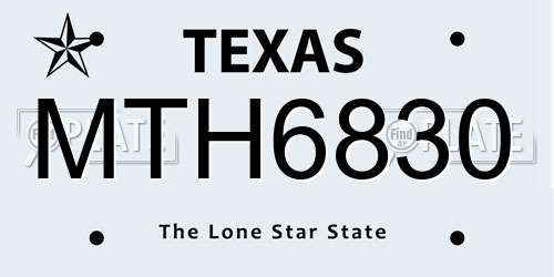 MTH6830 Texas License Plate