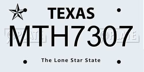 MTH7307 Texas License Plate