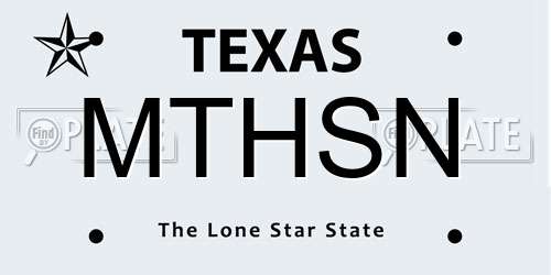 MTHSN Texas License Plate
